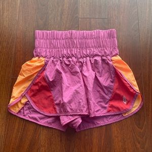 Free People hot pink high rise elastic waist pull on The Way Home Shorts